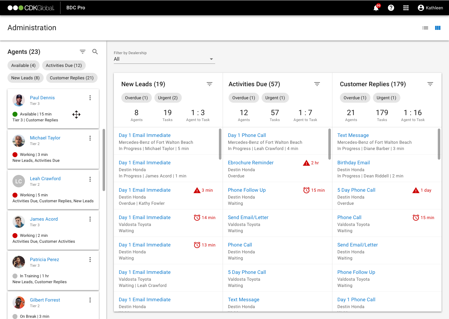 BDC Pro manager dashboard